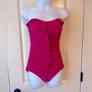 Jantzen Fuschia strapless swimsuit size 12